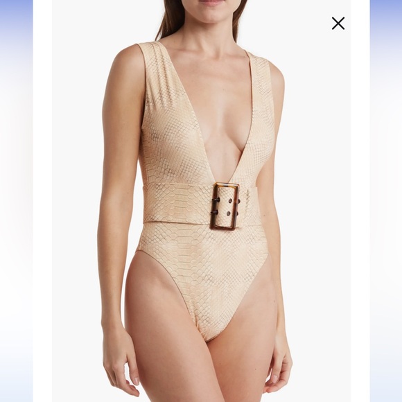 WeWoreWhat Other - Plunge Belted One-Piece Swimsuit - NWT